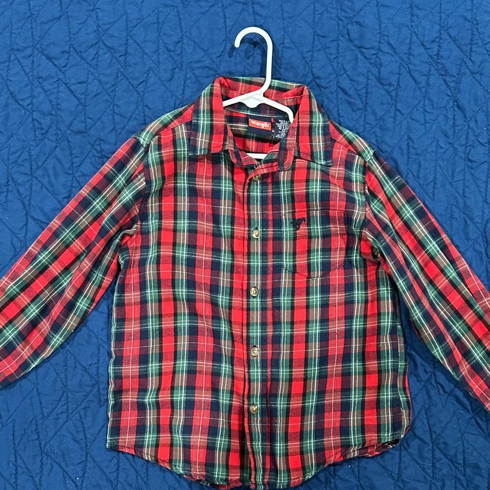 Wrangler Kids Checkered Shirt - Red and Green